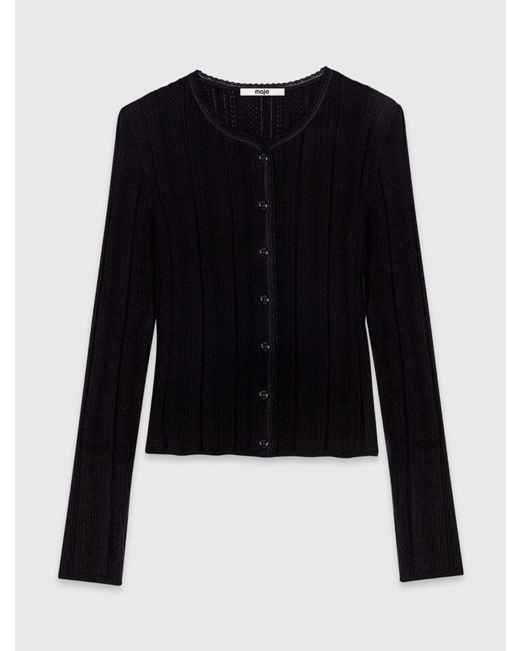 Maje Blue Pointelle Knit Twinset