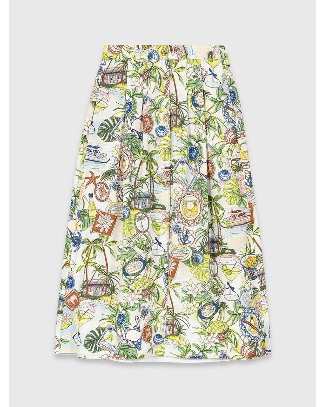 Maje White Printed Maxi Skirt With Shorts