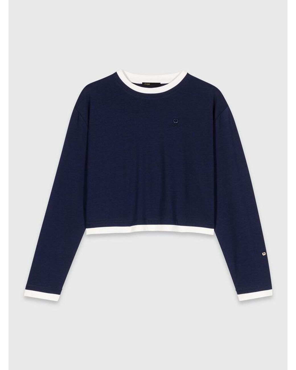 Maje Blue Layered-Effect T-Shirt