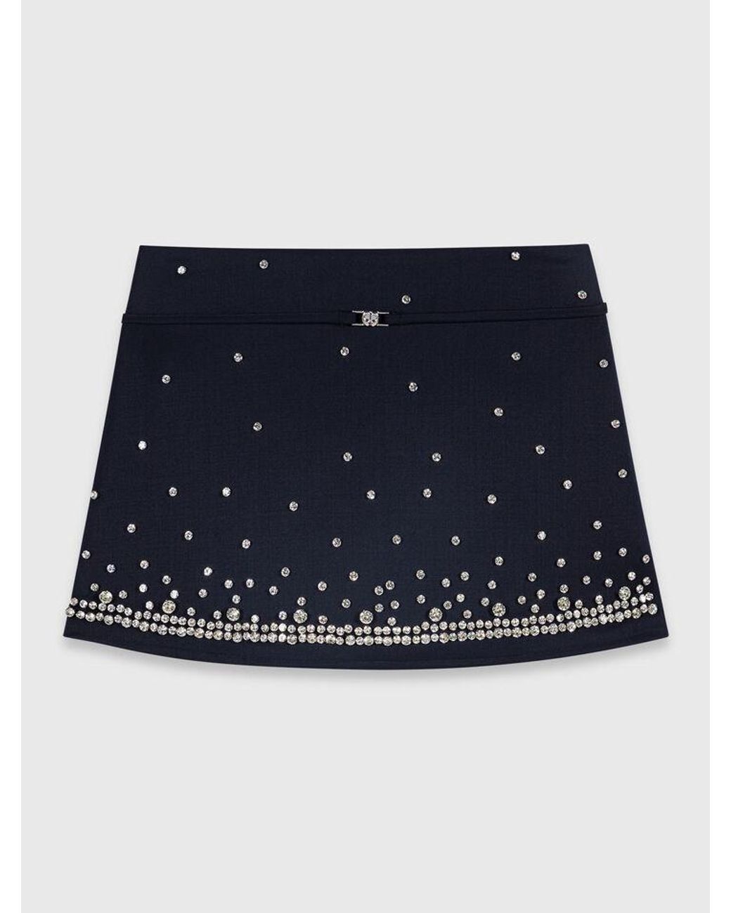 Maje Blue Rhinestone Layered Skort