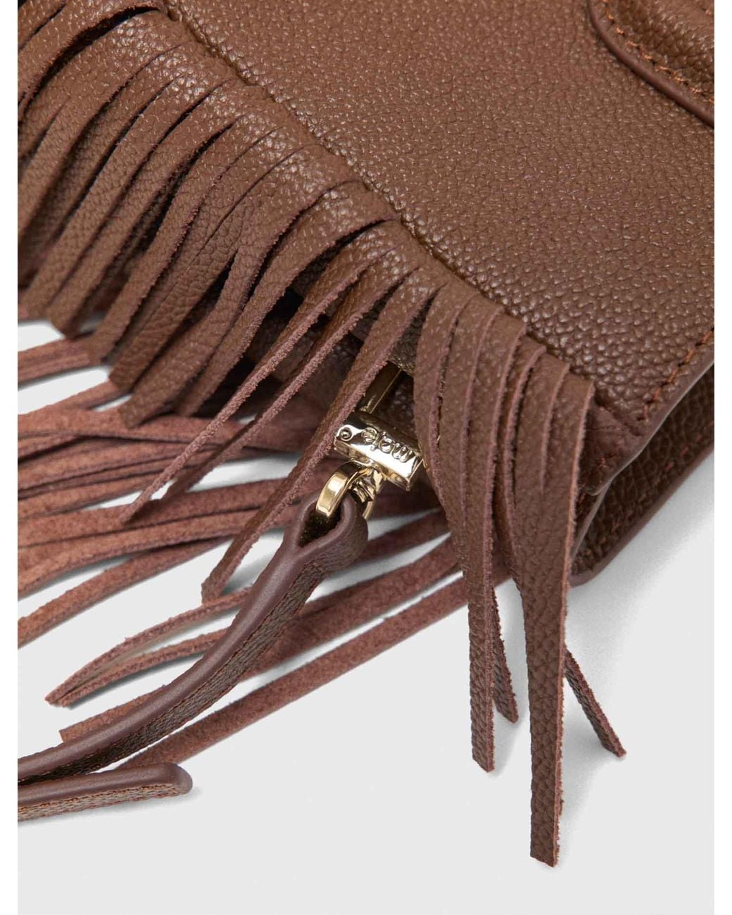 Maje Brown Grained Leather M Bag