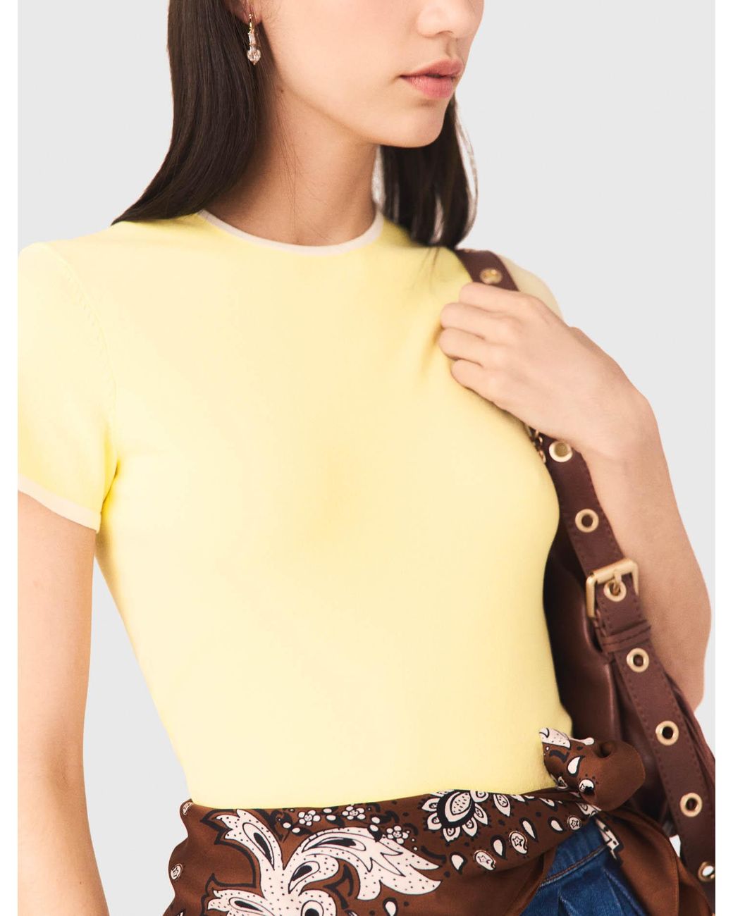 Maje Blue Round Back Cut-Out Jumper