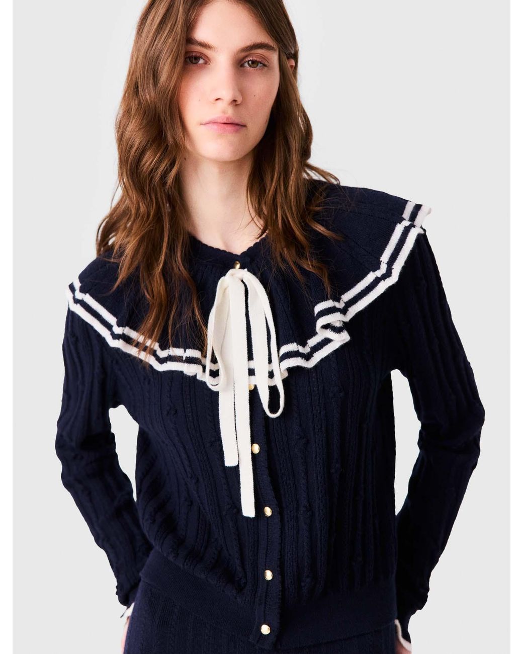 Maje Blue Layered Cape Cardigan