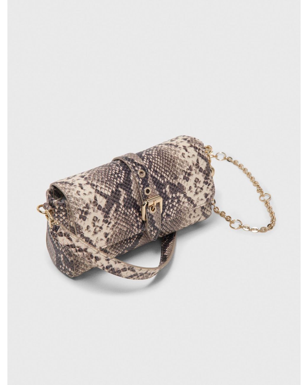 Maje White Python-Effect Miss M Walk Bag