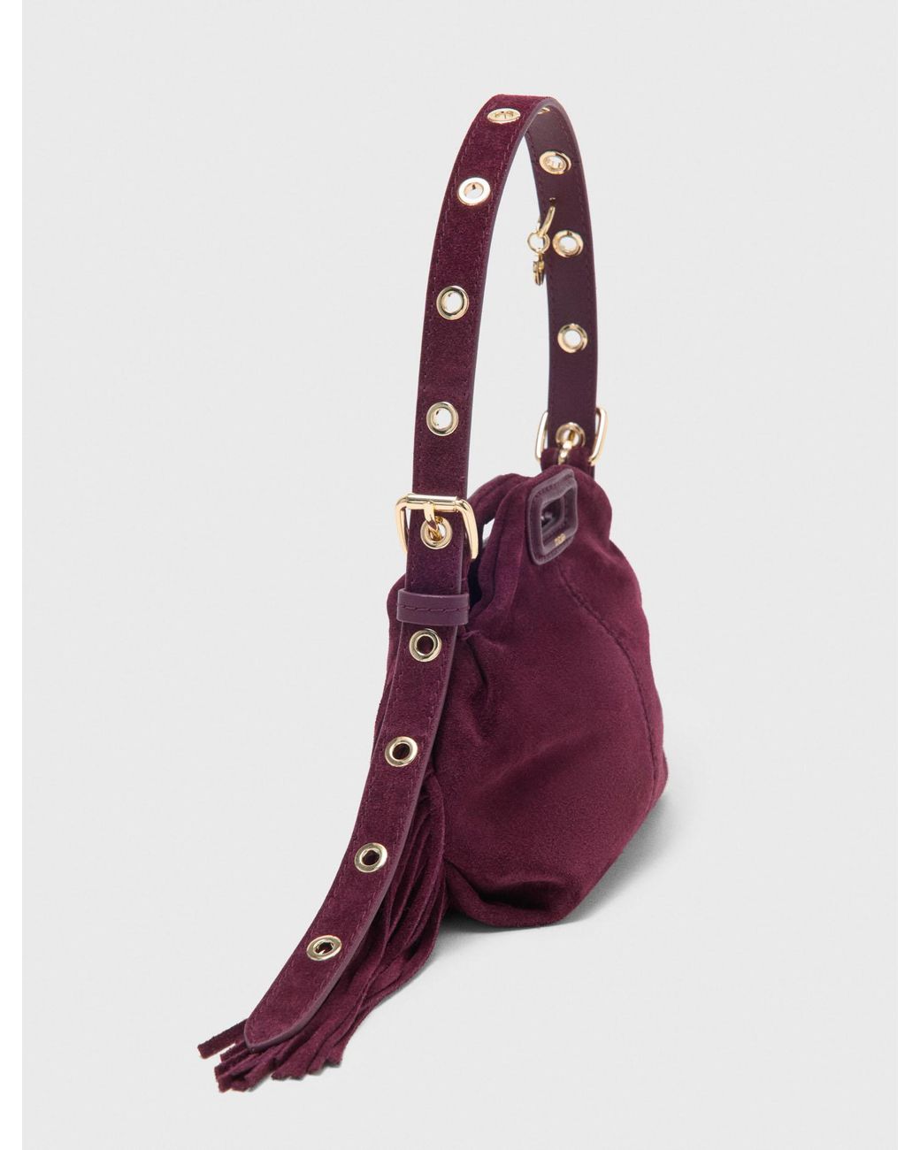 Maje Purple Miss M Micro Suede Bag