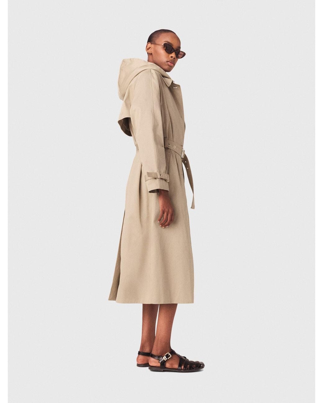 Maje Natural Trench With Removable Hood