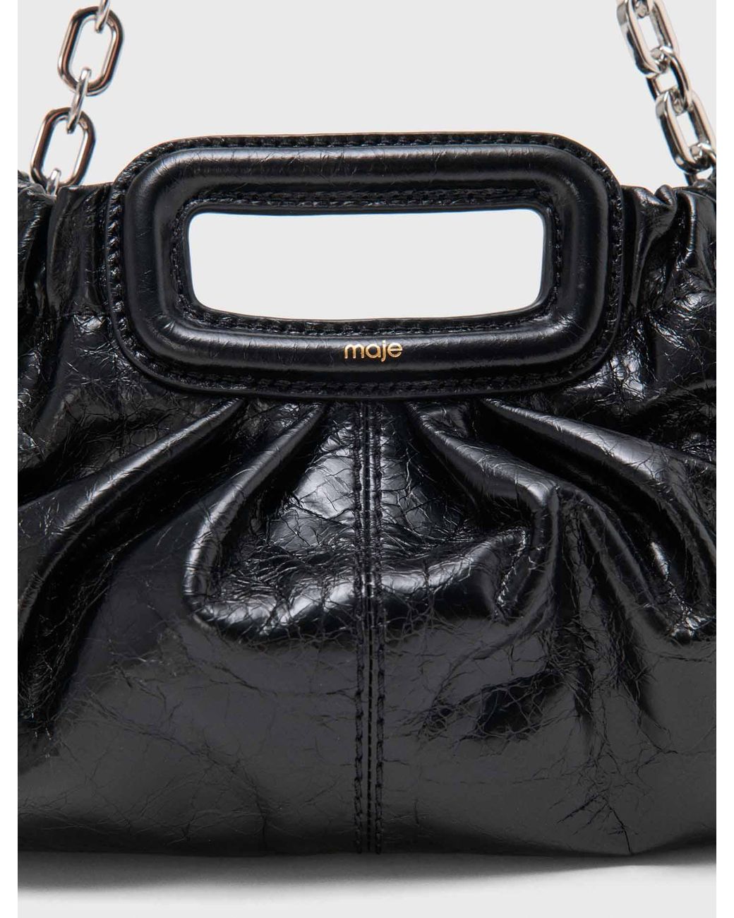 Maje Black Crackled Leather Milpli