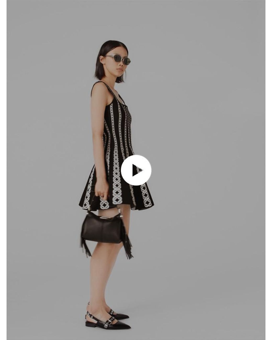 Maje Black Short Jacquard Knit Dress