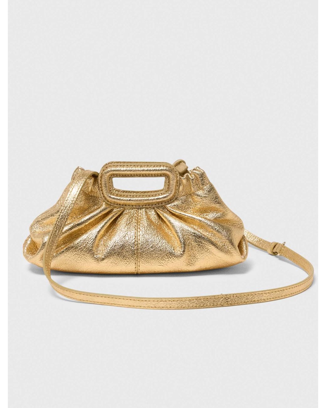 Maje Metallic Leather Milpli Mini Clutch