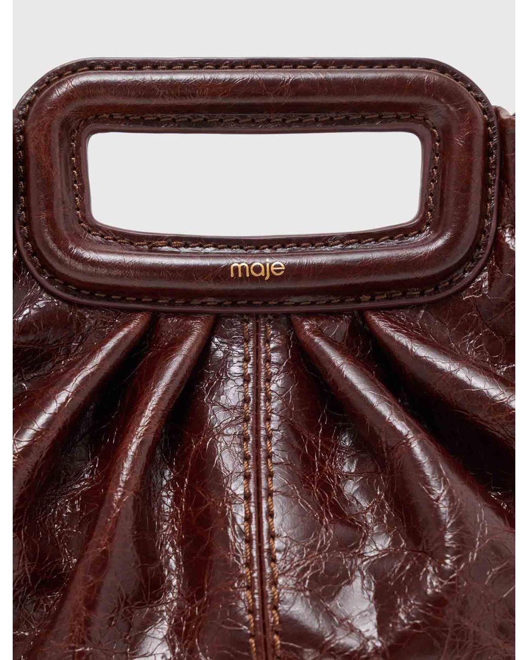 Maje Brown Crackled Leather Milpli