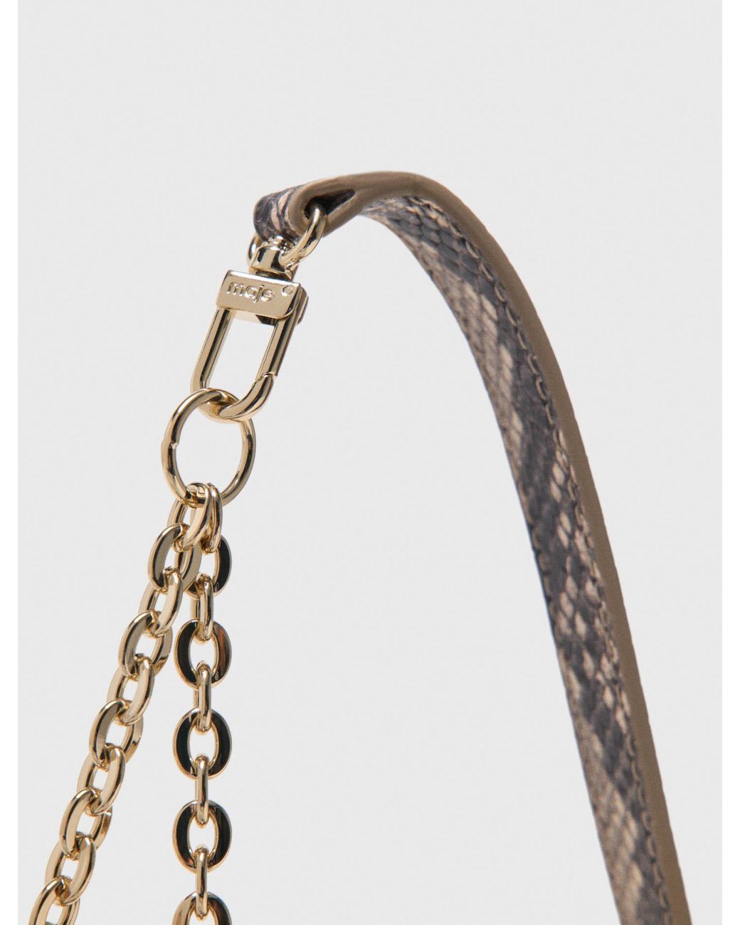 Maje White Python-Effect Miss M Walk Bag