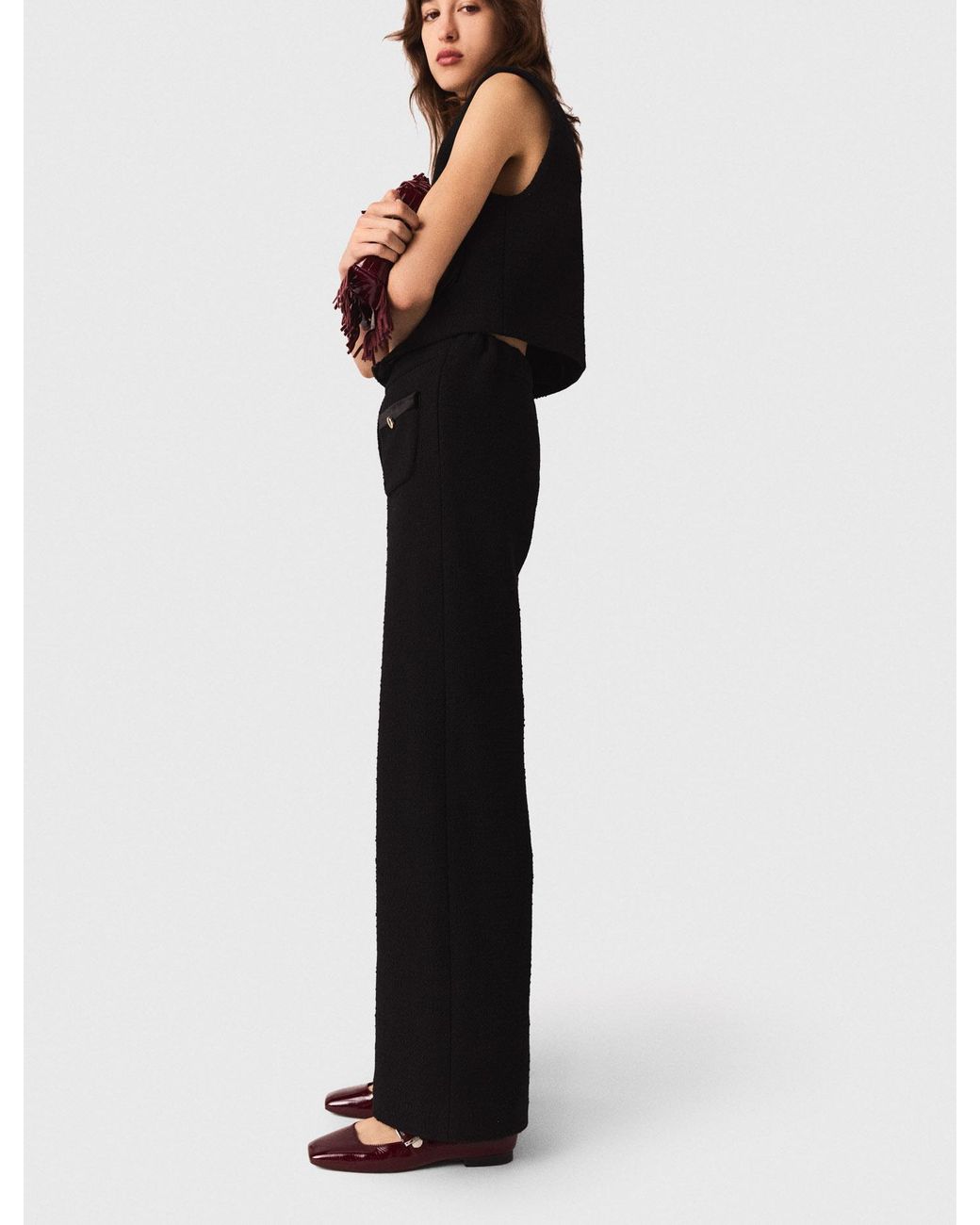 Maje White Tweed Trousers