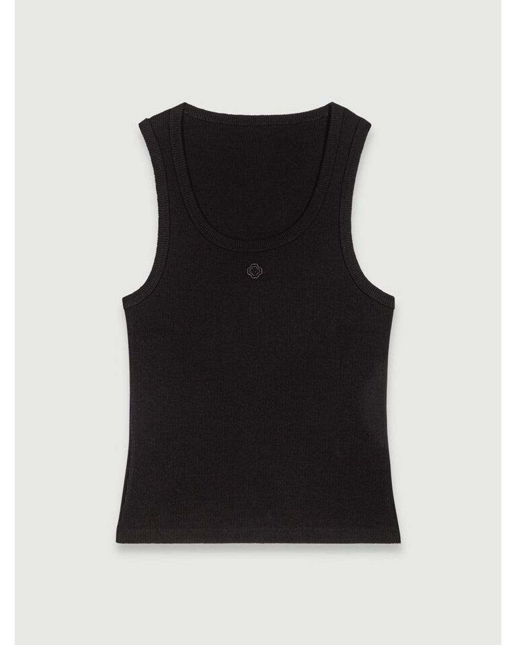 Maje White Rib Knit Tank Top