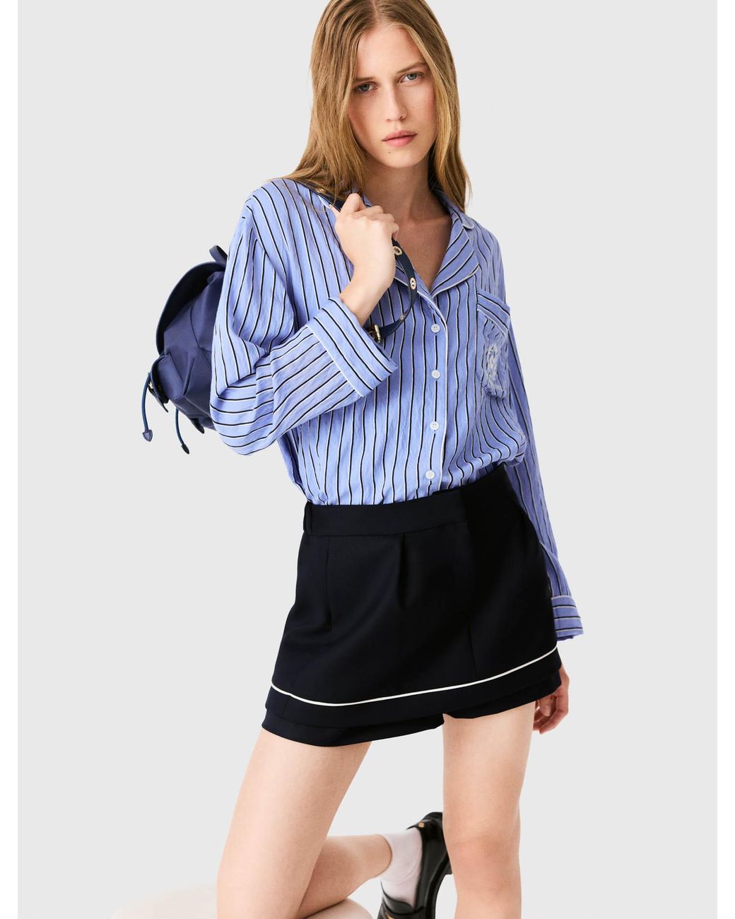 Maje Blue Striped Shirt