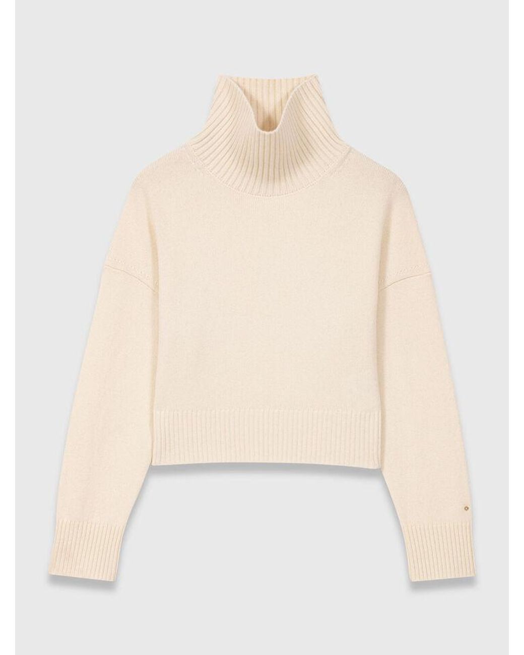 Maje White High-Neck Cashmere Jumper