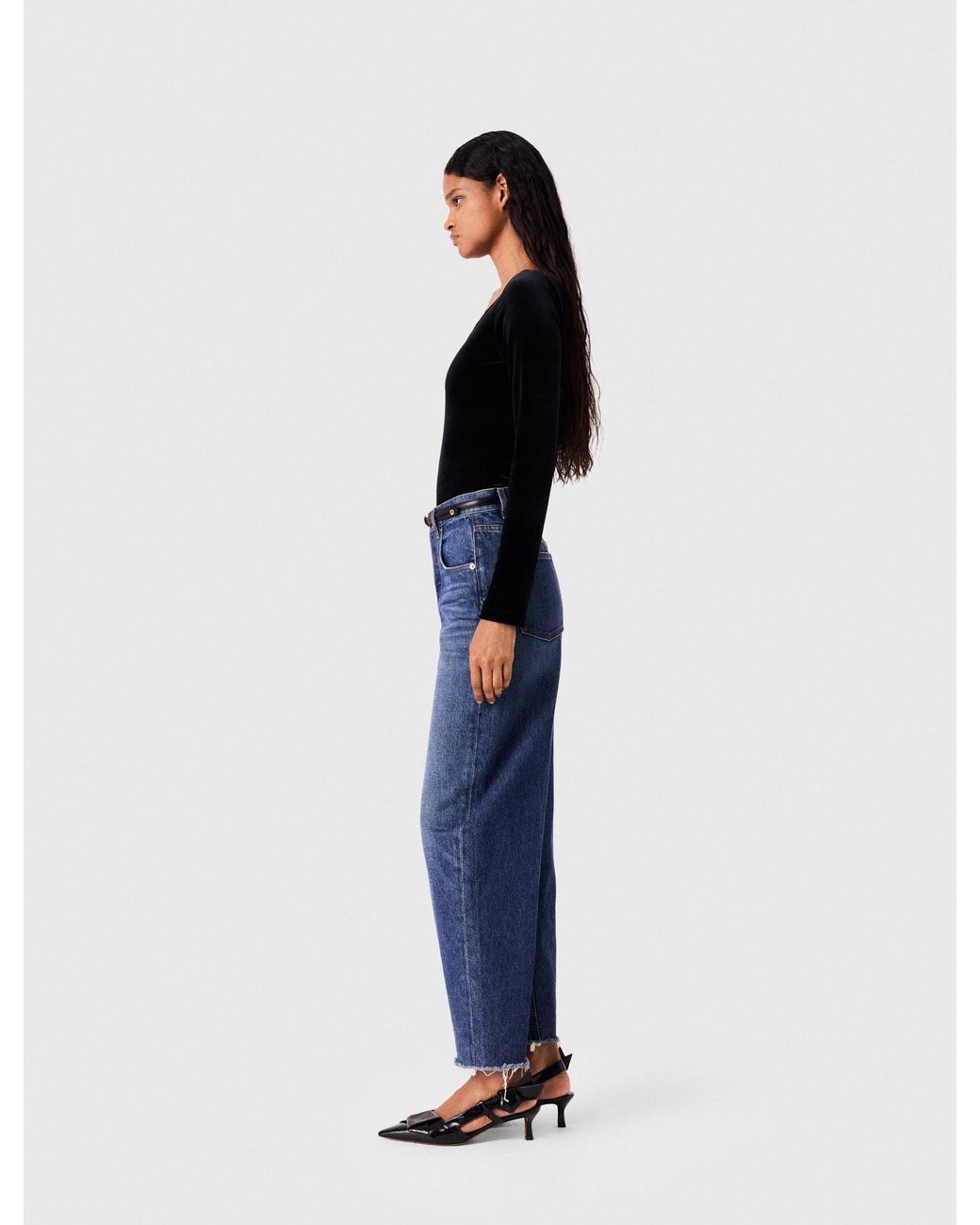 Maje Blue Velvet Bodysuit