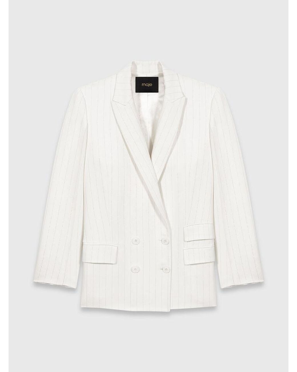 Maje White Double-Breasted Suit Jacket