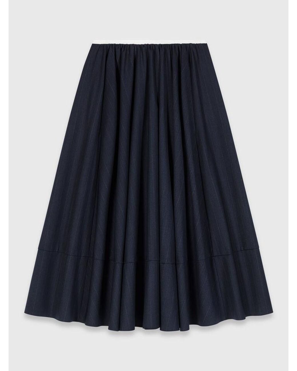 Maje Blue Striped Tailored Midi Skirt