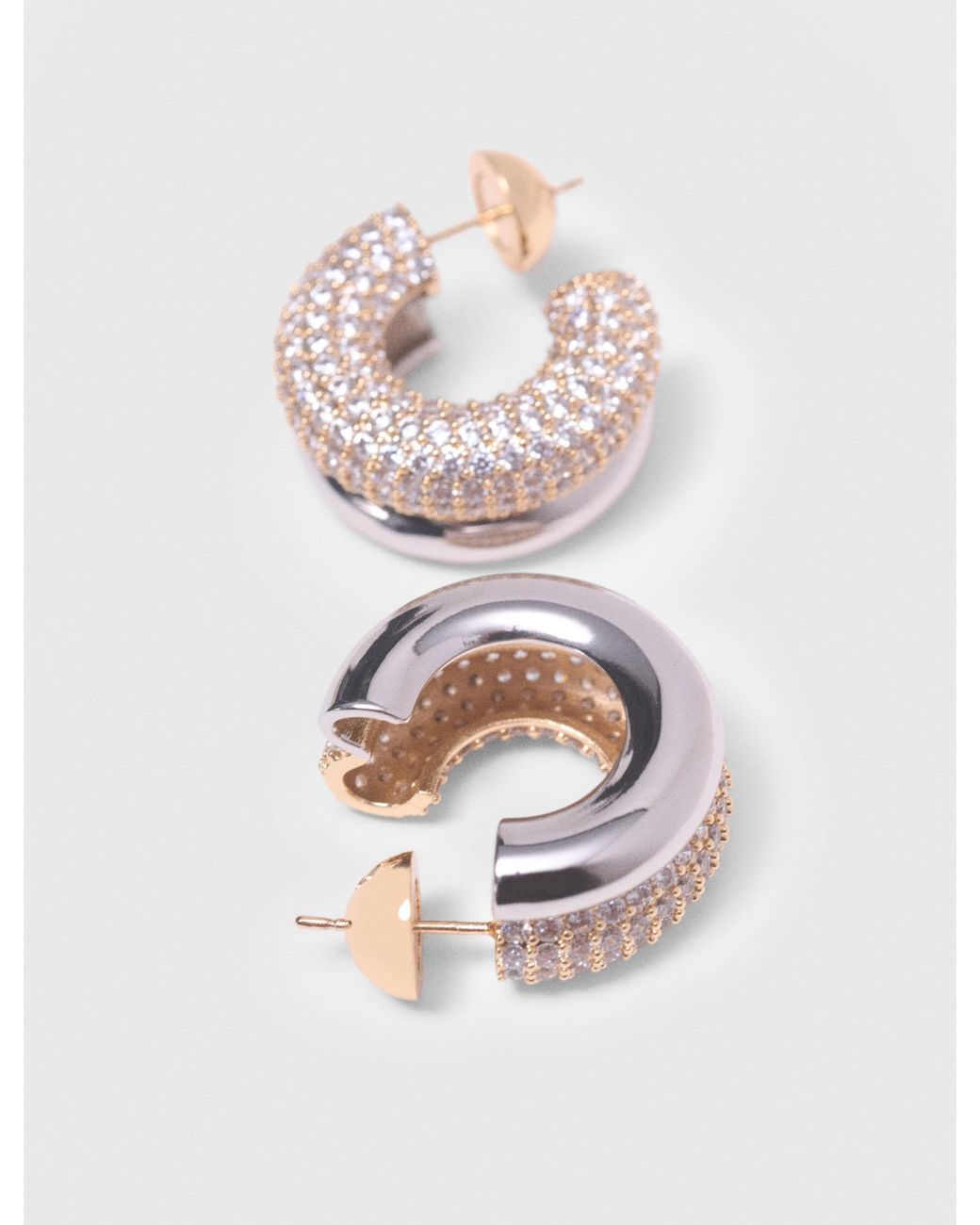 Maje White Rhinestone Earrings
