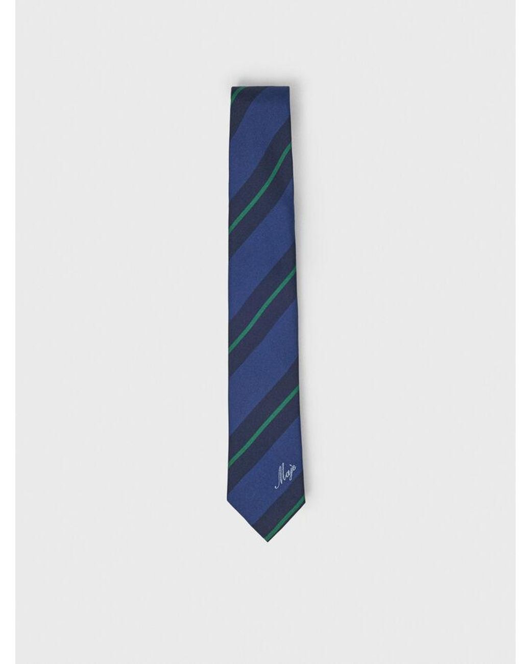 Maje Blue Striped Silk Tie