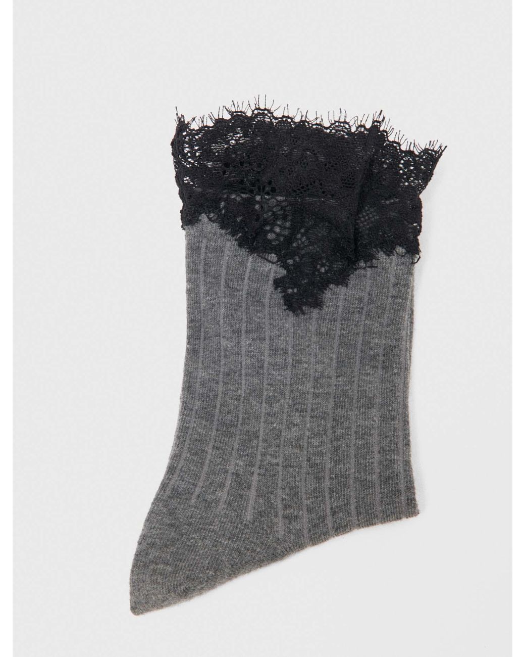 Maje White Cotton And Lace Socks