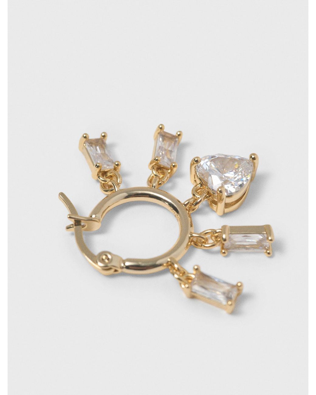 Maje White Tone Rhinestone Hoops
