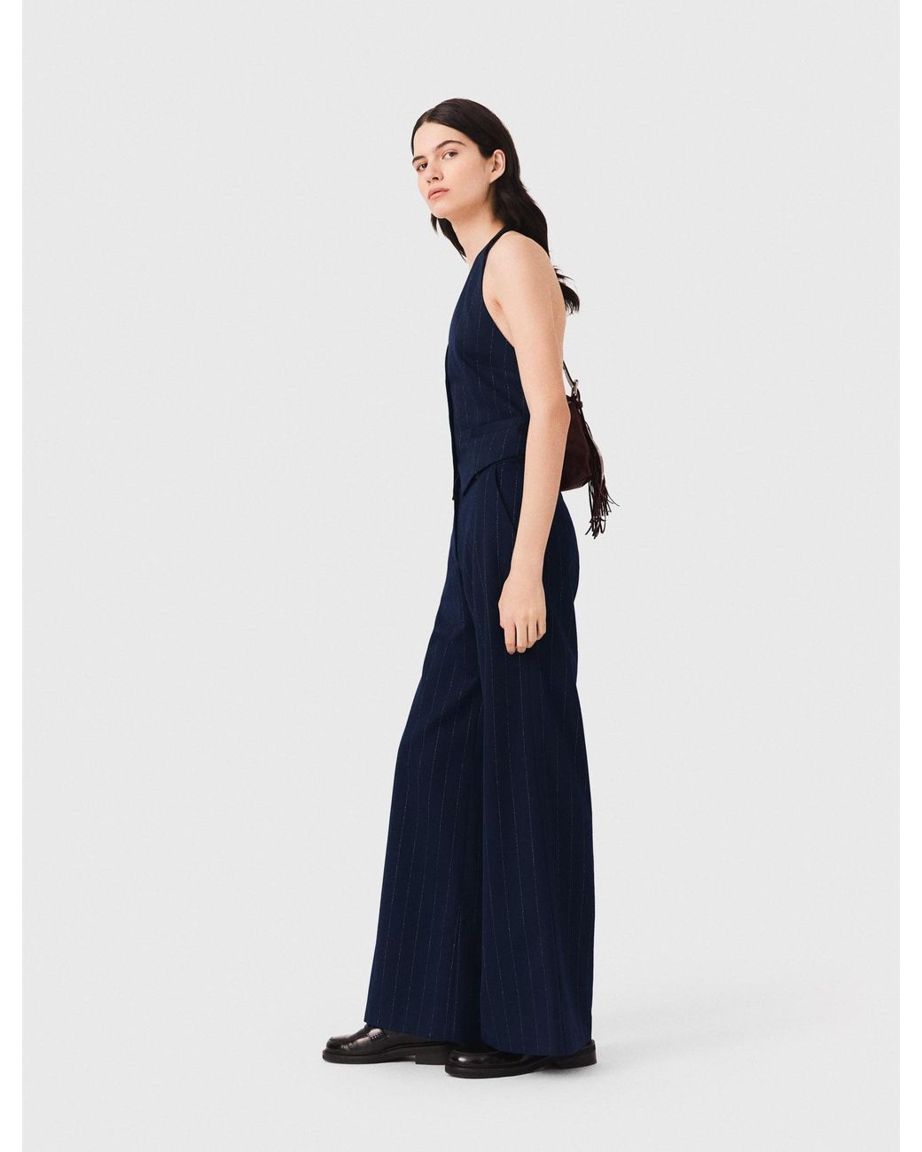 Maje Blue Tailored Backless Top