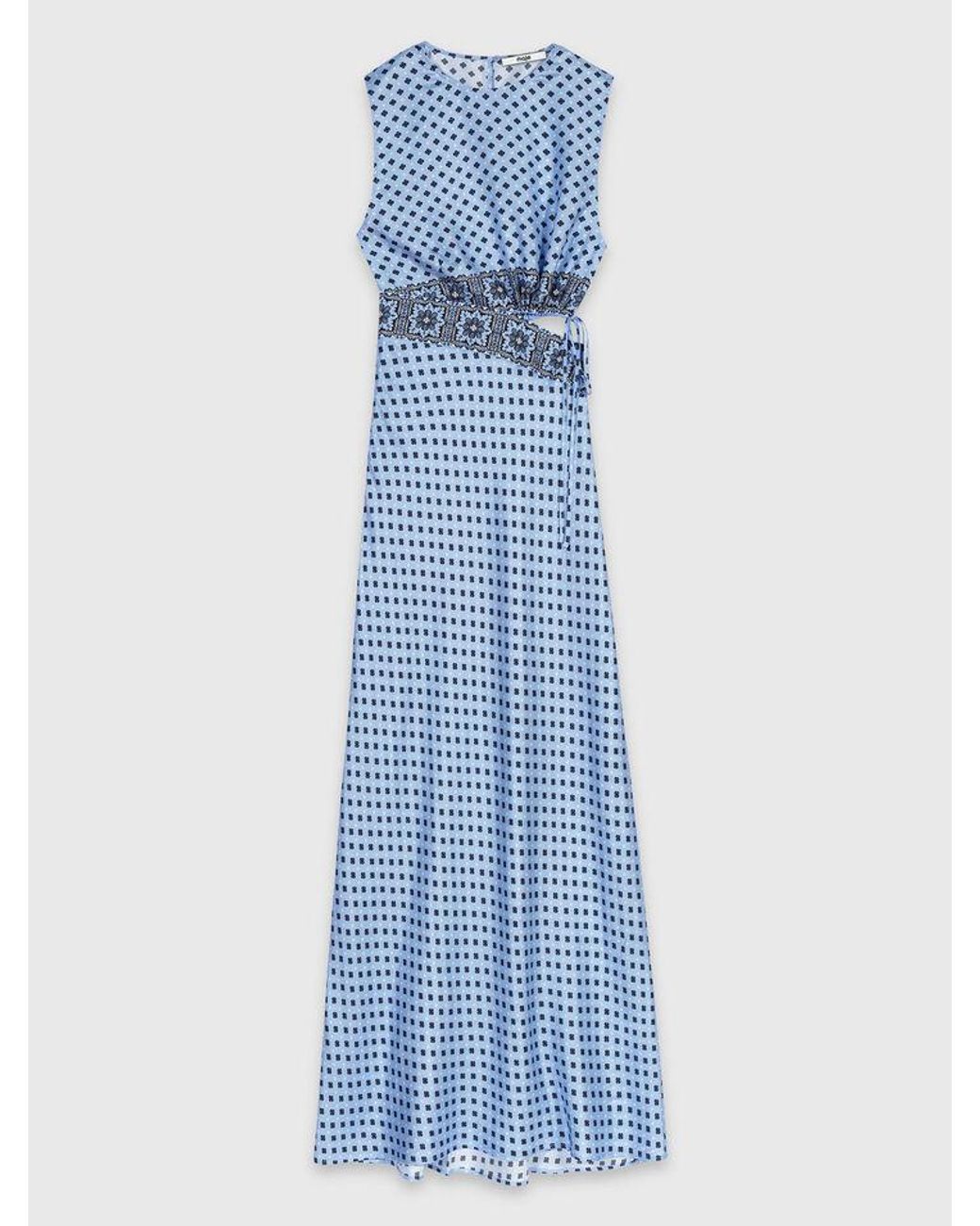 Maje White Patterned Cutaway Dress