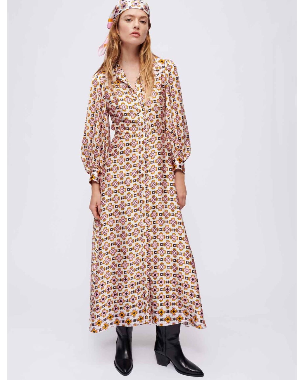 Maje printed shirt dress deals