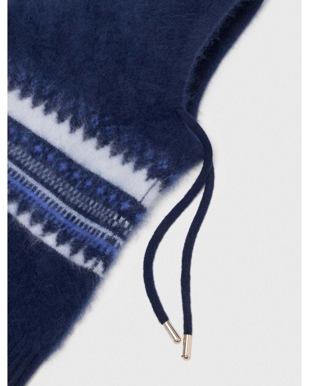 Maje Blue Fair Isle Wool Balaclava
