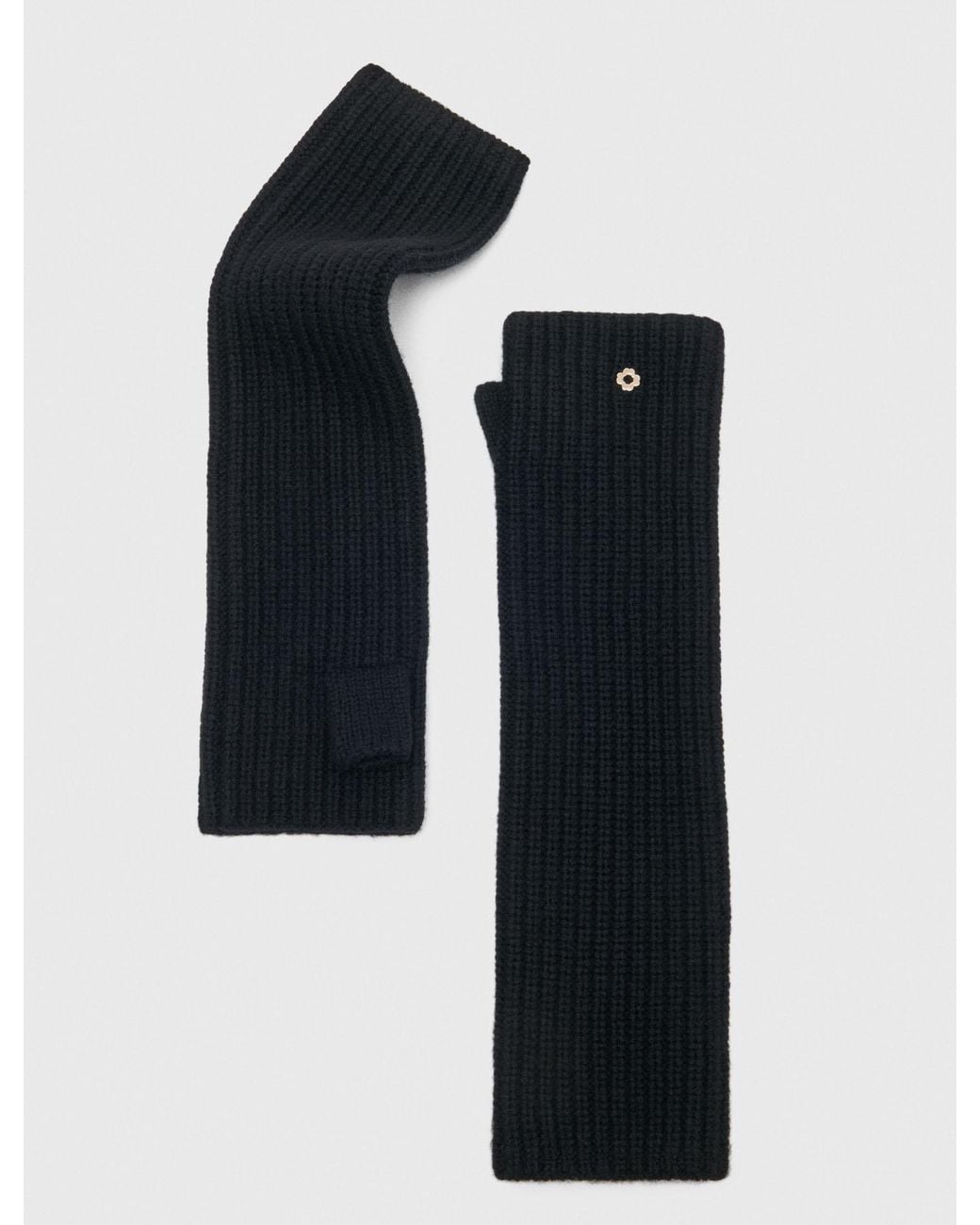 Maje Blue Wool And Cashmere Mittens