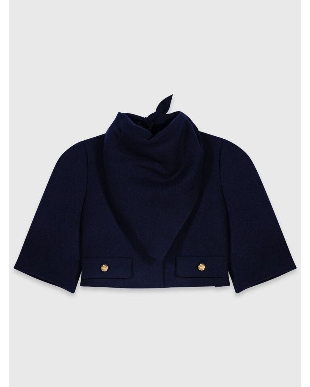 Maje Blue Short Wool Jacket