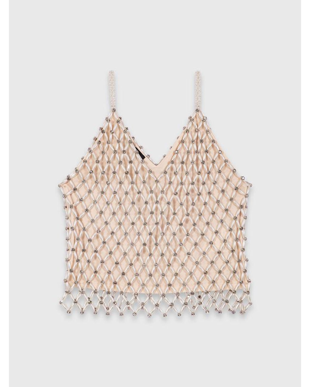 Maje Blue Beaded Top With Lining