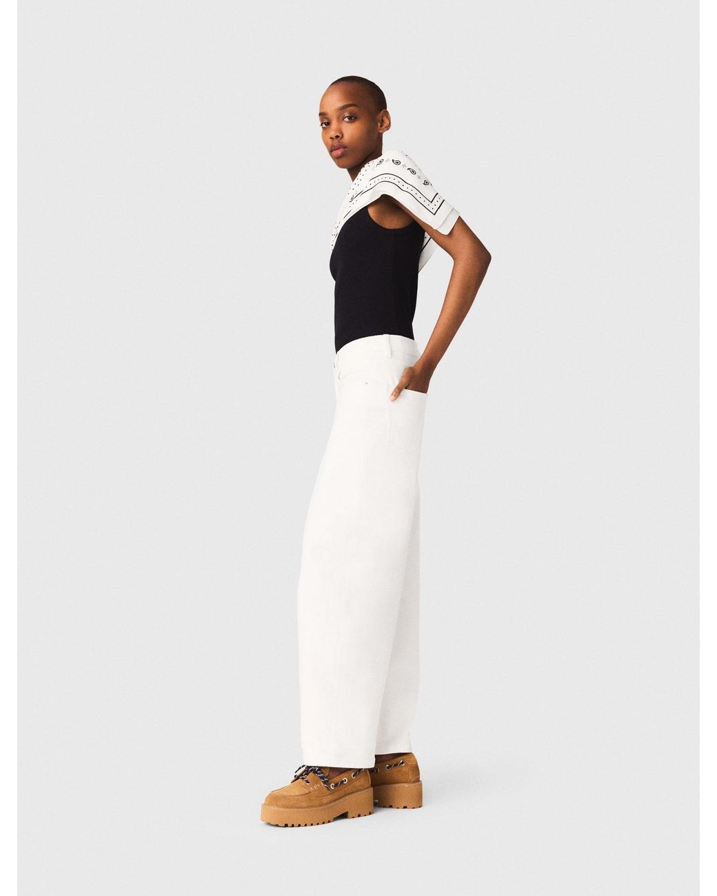 Maje White Balloon Jeans