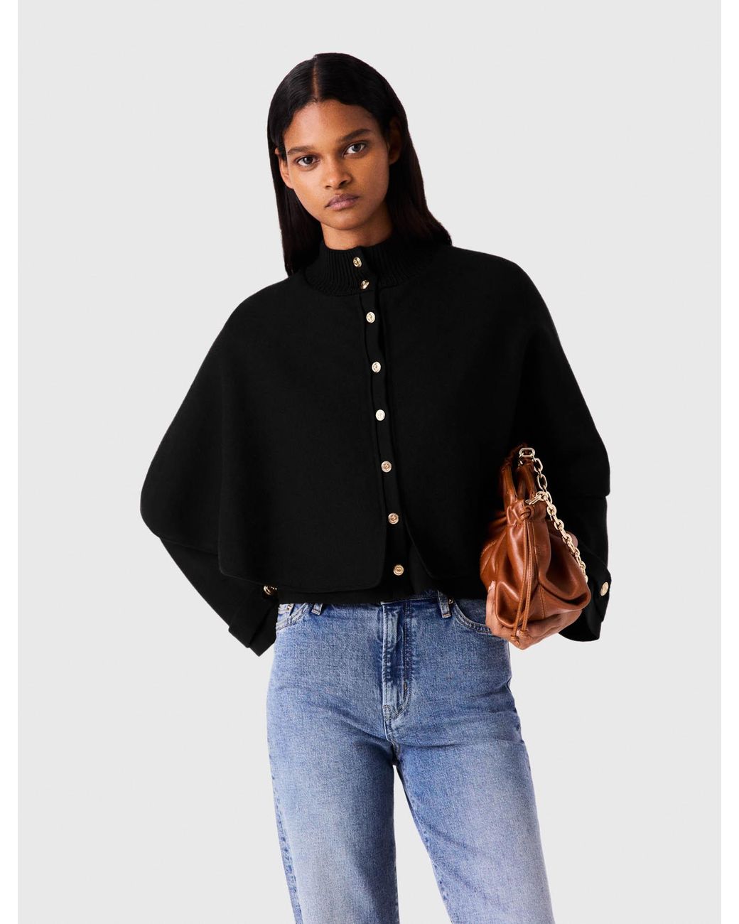 Maje Blue Cape-Effect Cardigan