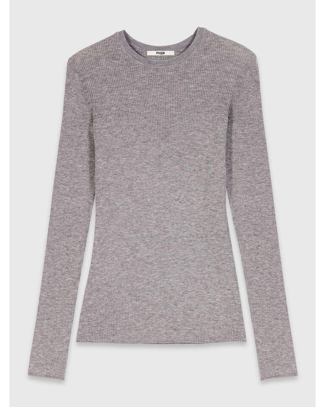 Maje Blue Second-Skin Round Neck Jumper
