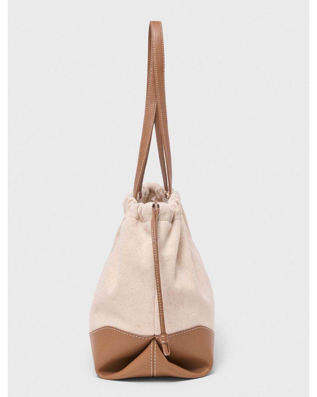 Maje Natural Milpli Canvas And Leather Tote Bag