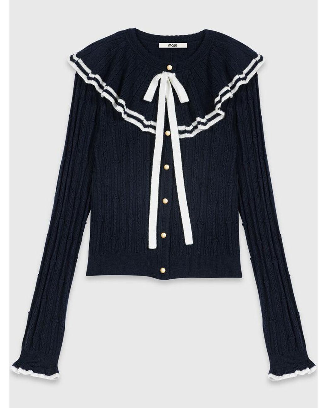 Maje Blue Layered Cape Cardigan