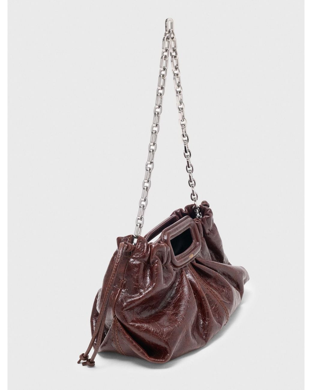 Maje Brown Crackled Leather Milpli
