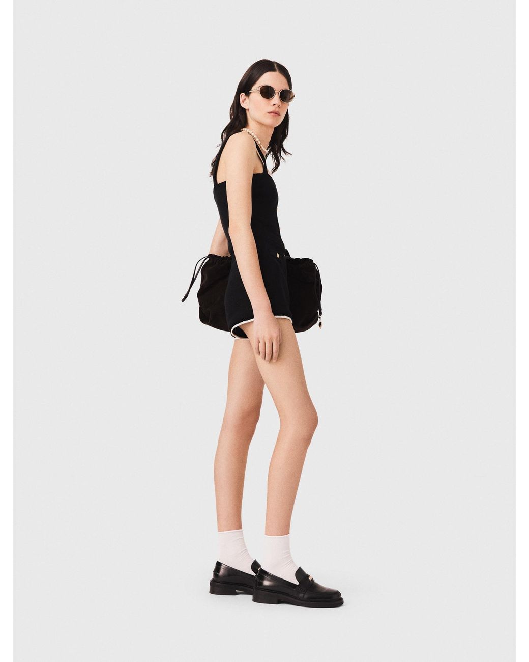 Maje Black Tweed Playsuit