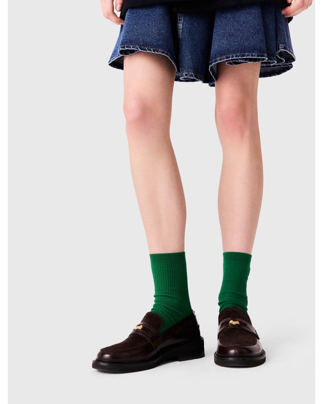 Maje Multicolor Leather And Suede Loafers