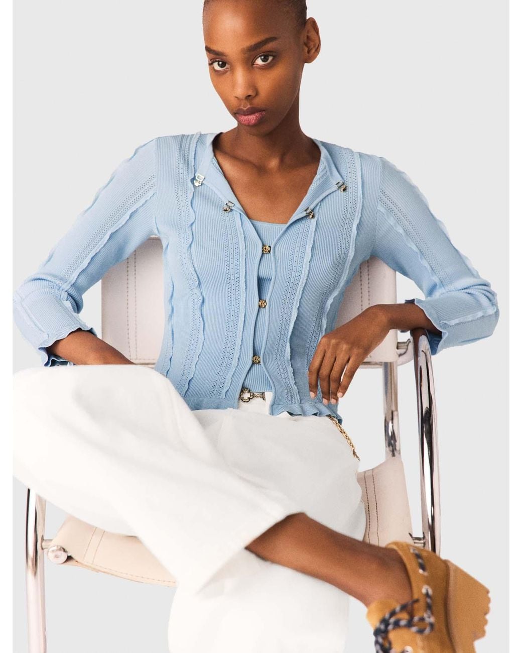 Maje White 2-In-1 Cardigan