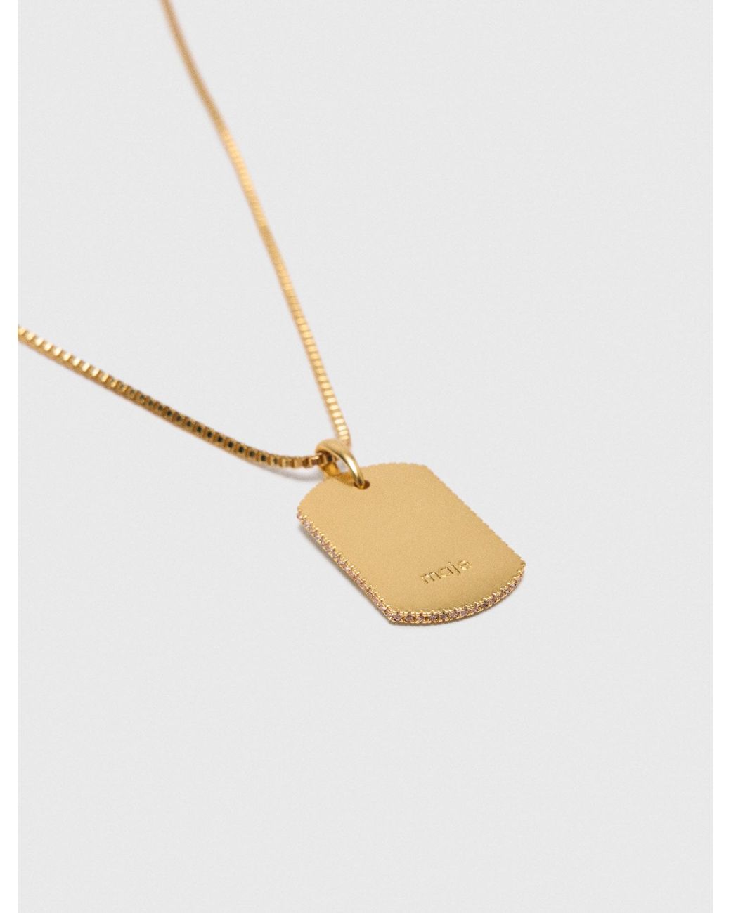 Maje White Zodiac Sign Plaque Necklace