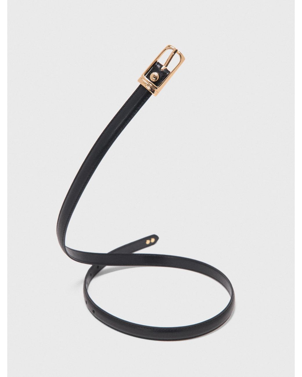 Maje White Slim Leather Belt