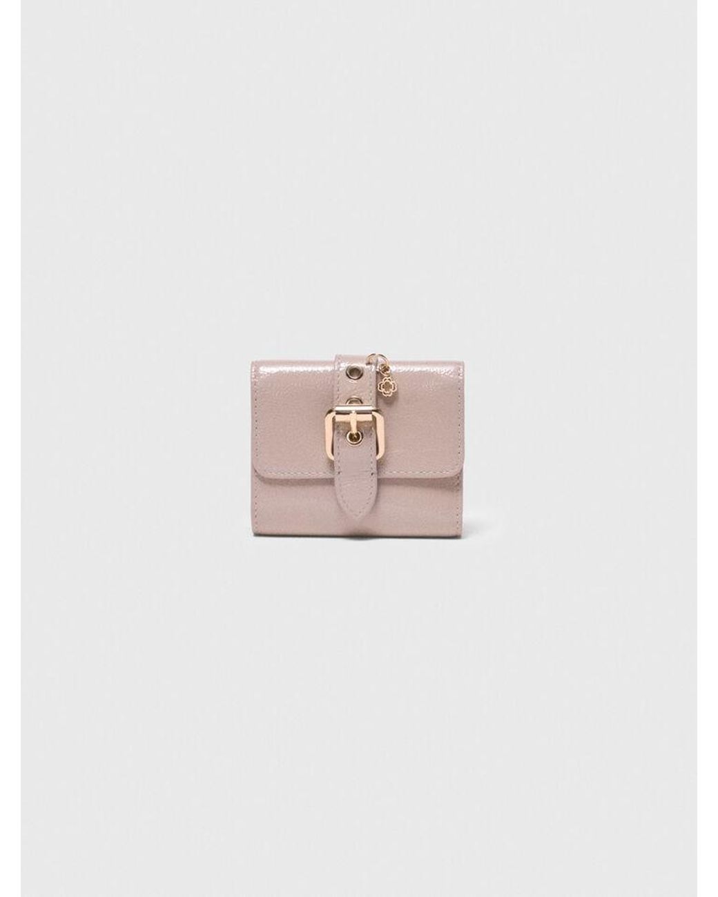 Maje Pink Miss M Naplak Leather Wallet