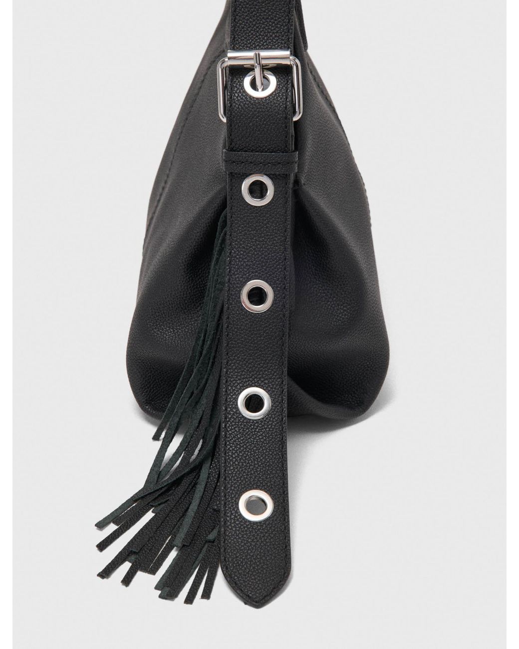 Maje Black Grained Leather Miss M Bag