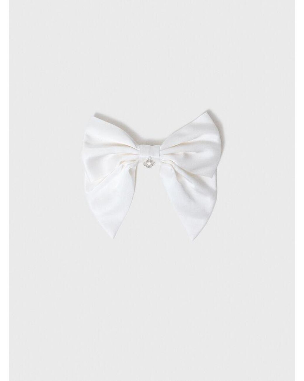 Maje White Satin-Effect Bow Barrette