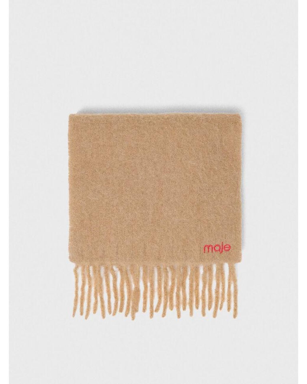 Maje Natural Wool And Alpaca Blend Scarf