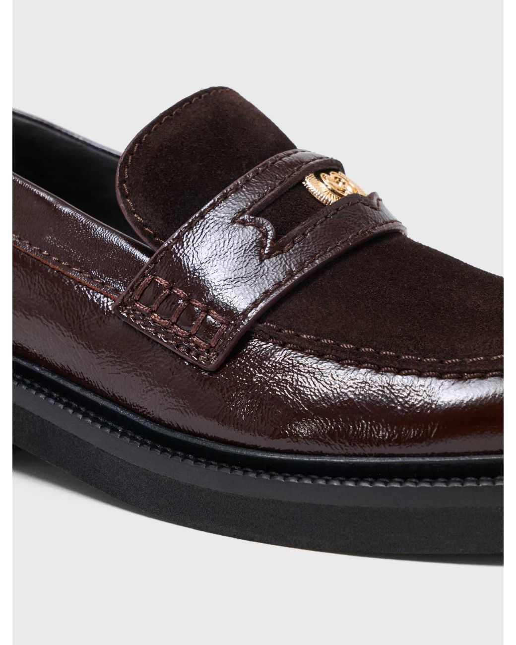 Maje Multicolor Leather And Suede Loafers