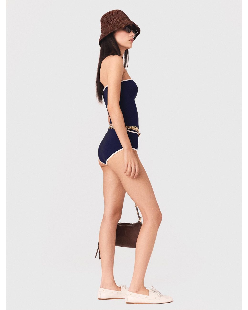 Maje Blue Briefs With Contrasting Trim